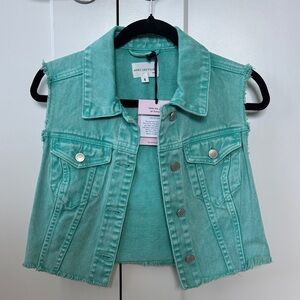 Avec Les Filles Aqua Denim Vest